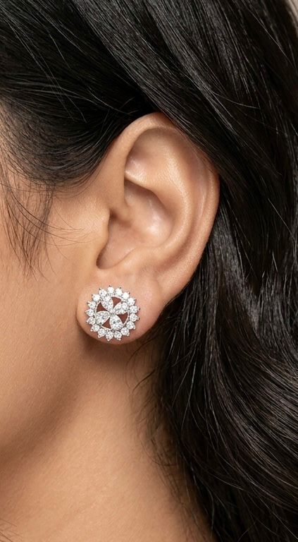 Lacy floral stud