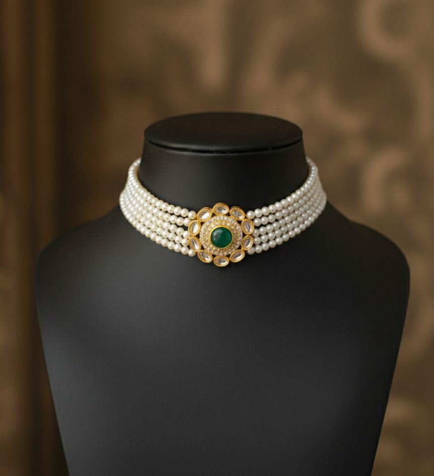 Emerald bloom choker