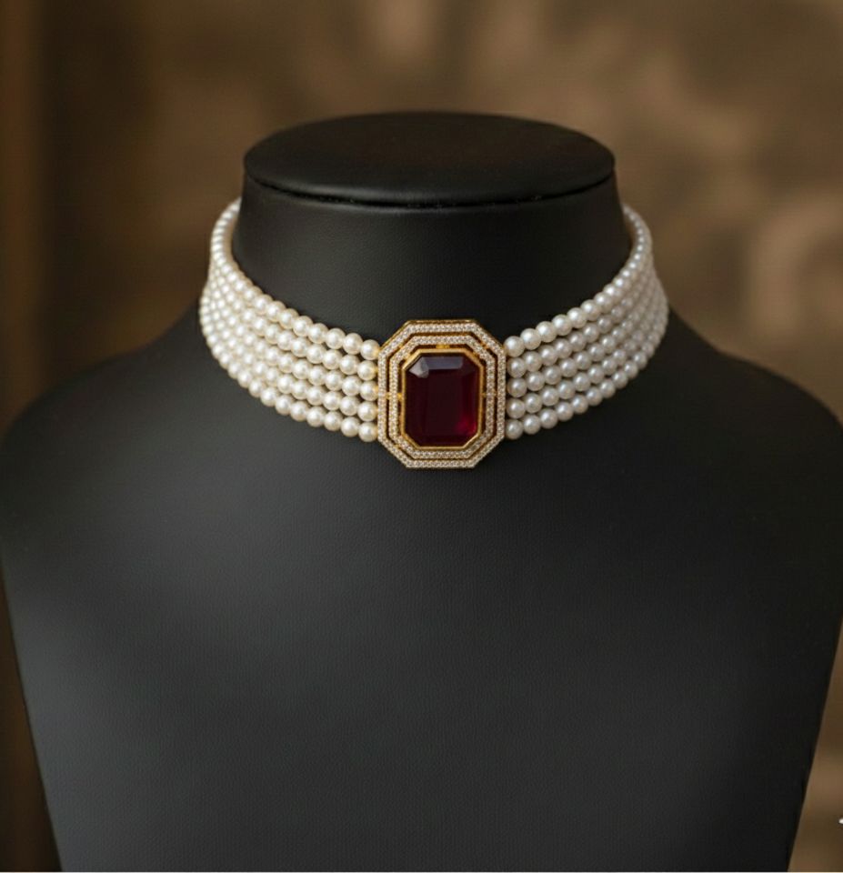 Royal garnet choker