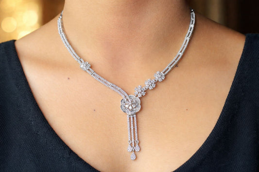 Glimmer drop necklace set