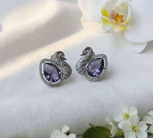 Purple Swan studs