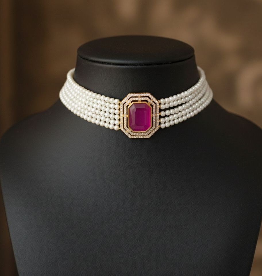 Empress magenta choker