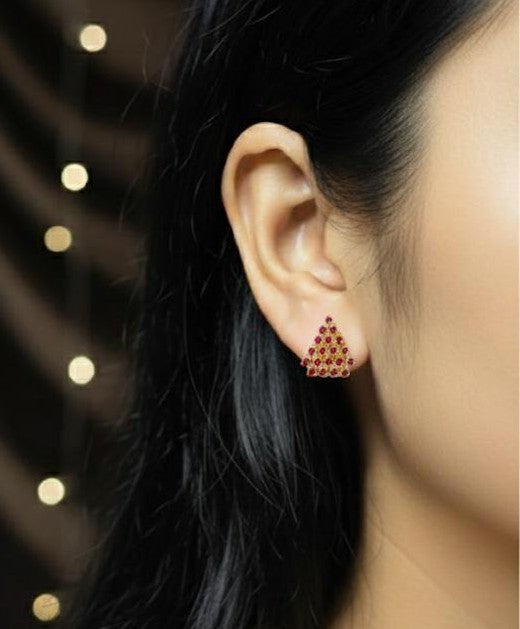 Pink Pave Pyramid studs