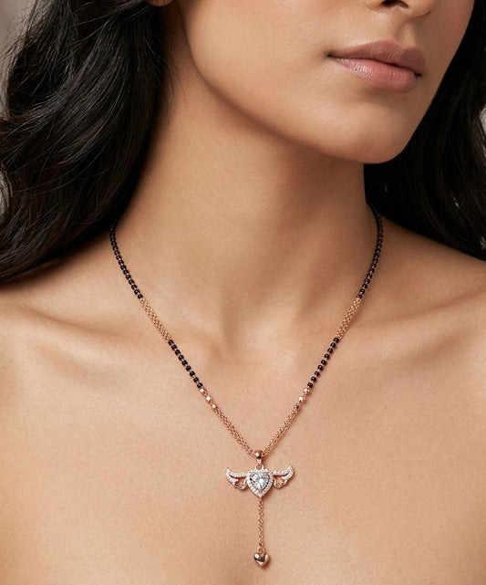 Rose gold cupid mangalsutra