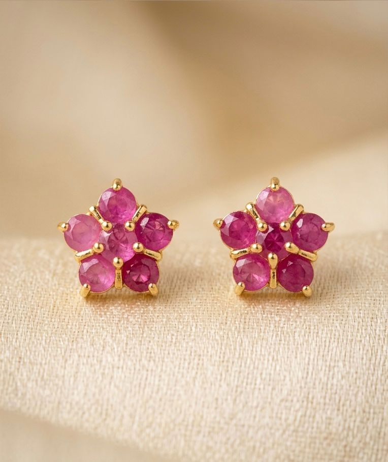 Ruby petal stud