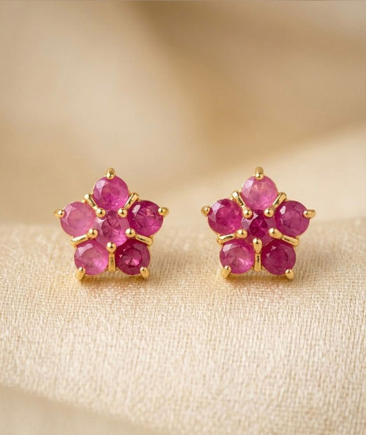 Ruby petal stud