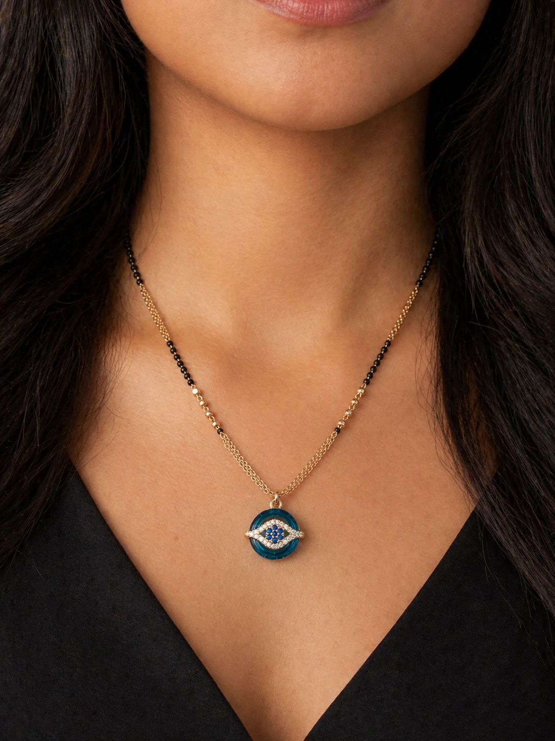 Rose gold Orbital Nazar mangalsutra