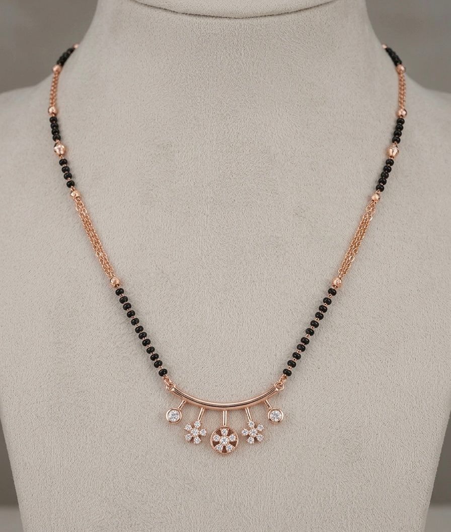 Rose gold Dainty charm mangalsutra