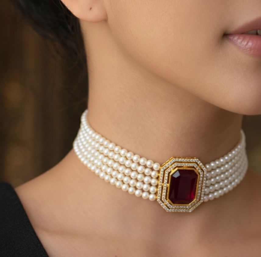 Royal garnet choker
