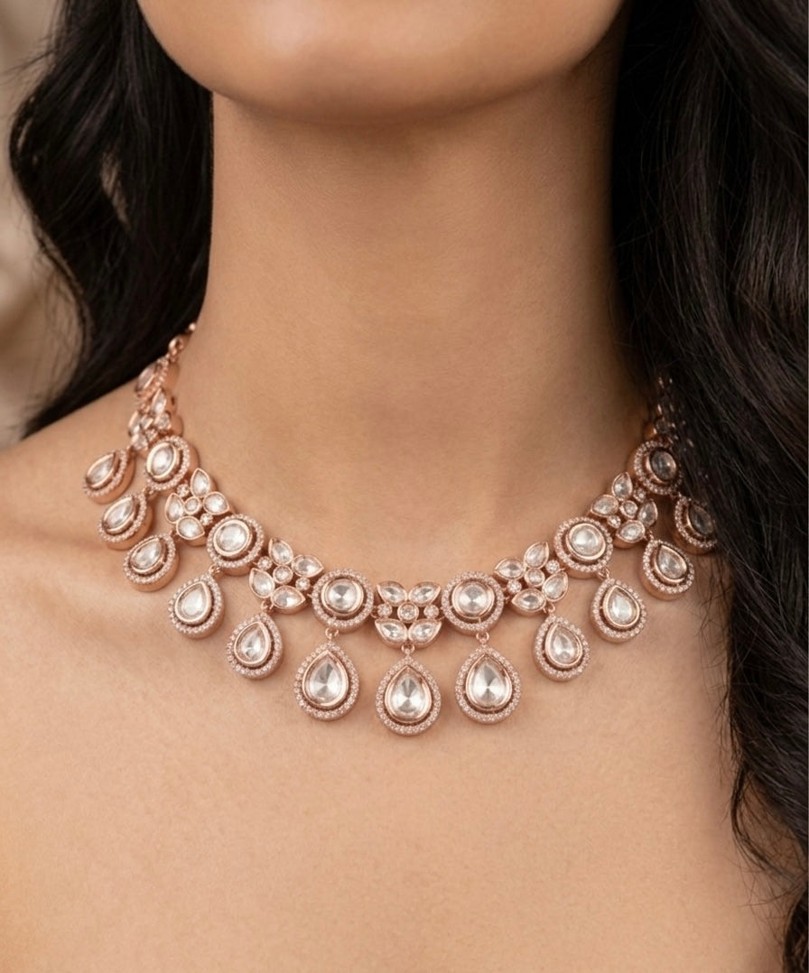 The Moissanite waterfall set