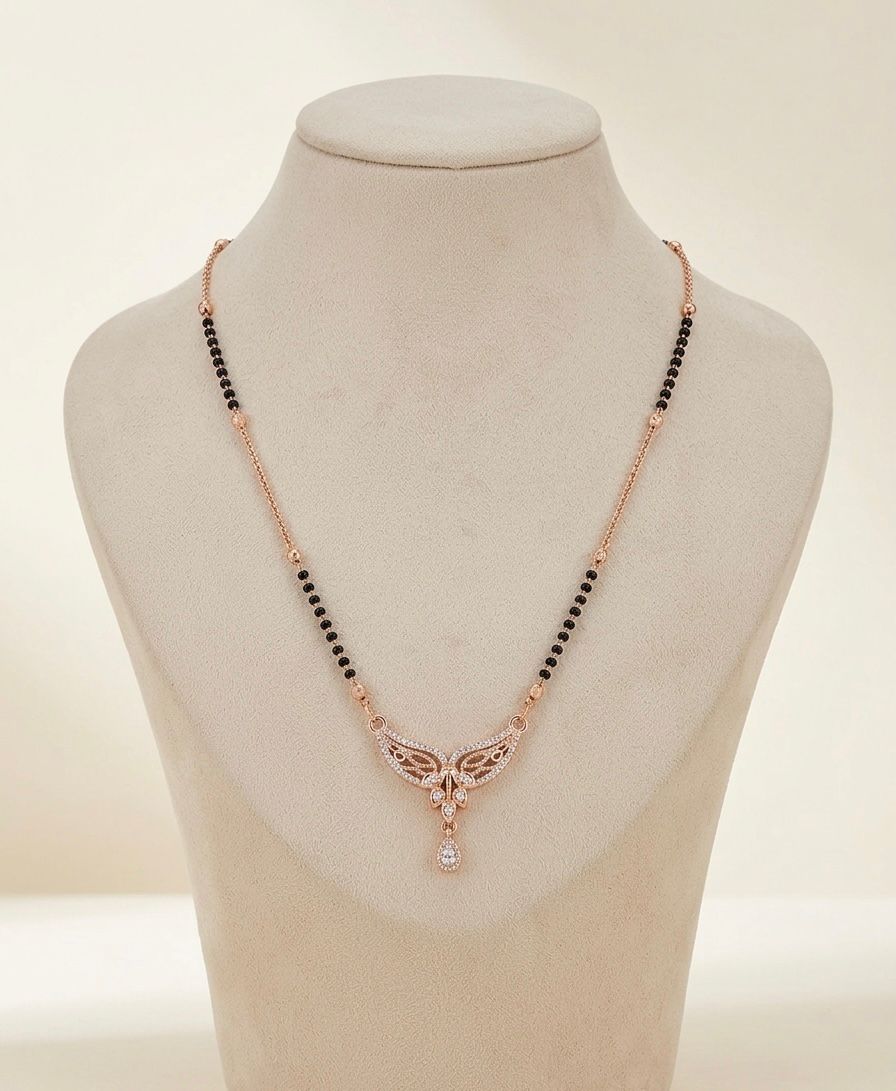 Rose gold Crowned arc mangalsutra