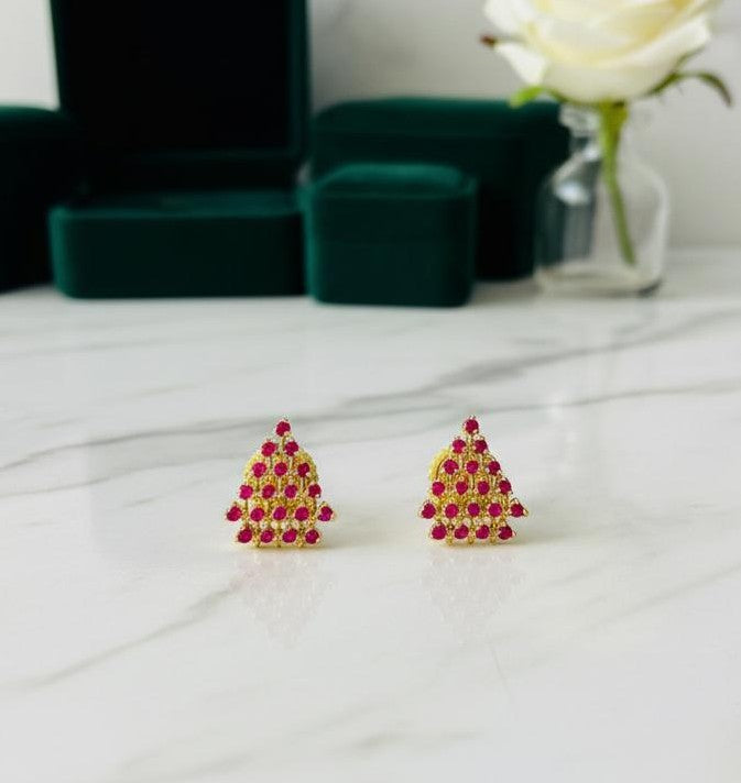 Pink Pave Pyramid studs