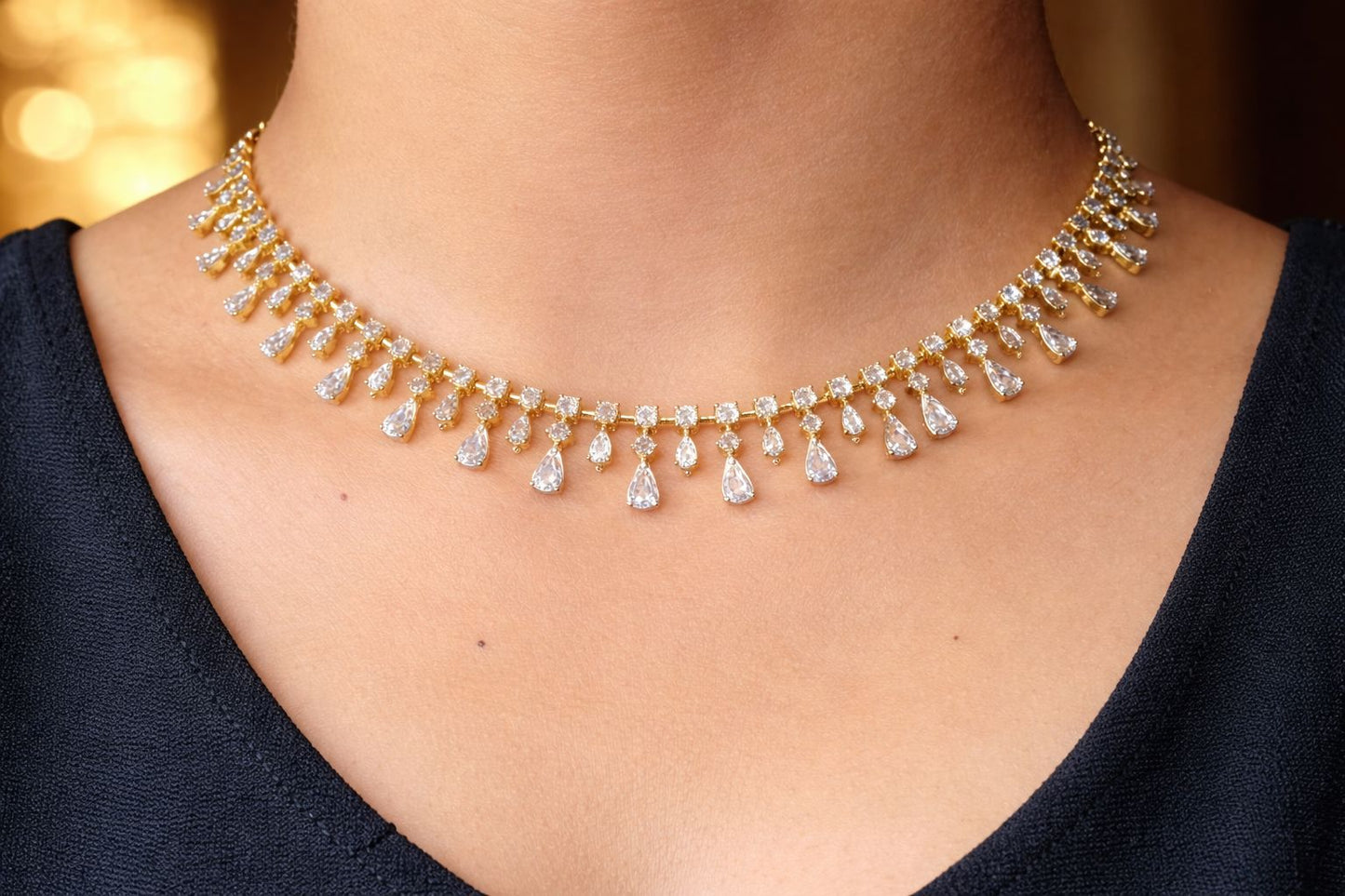 Dewdrop garland necklace set