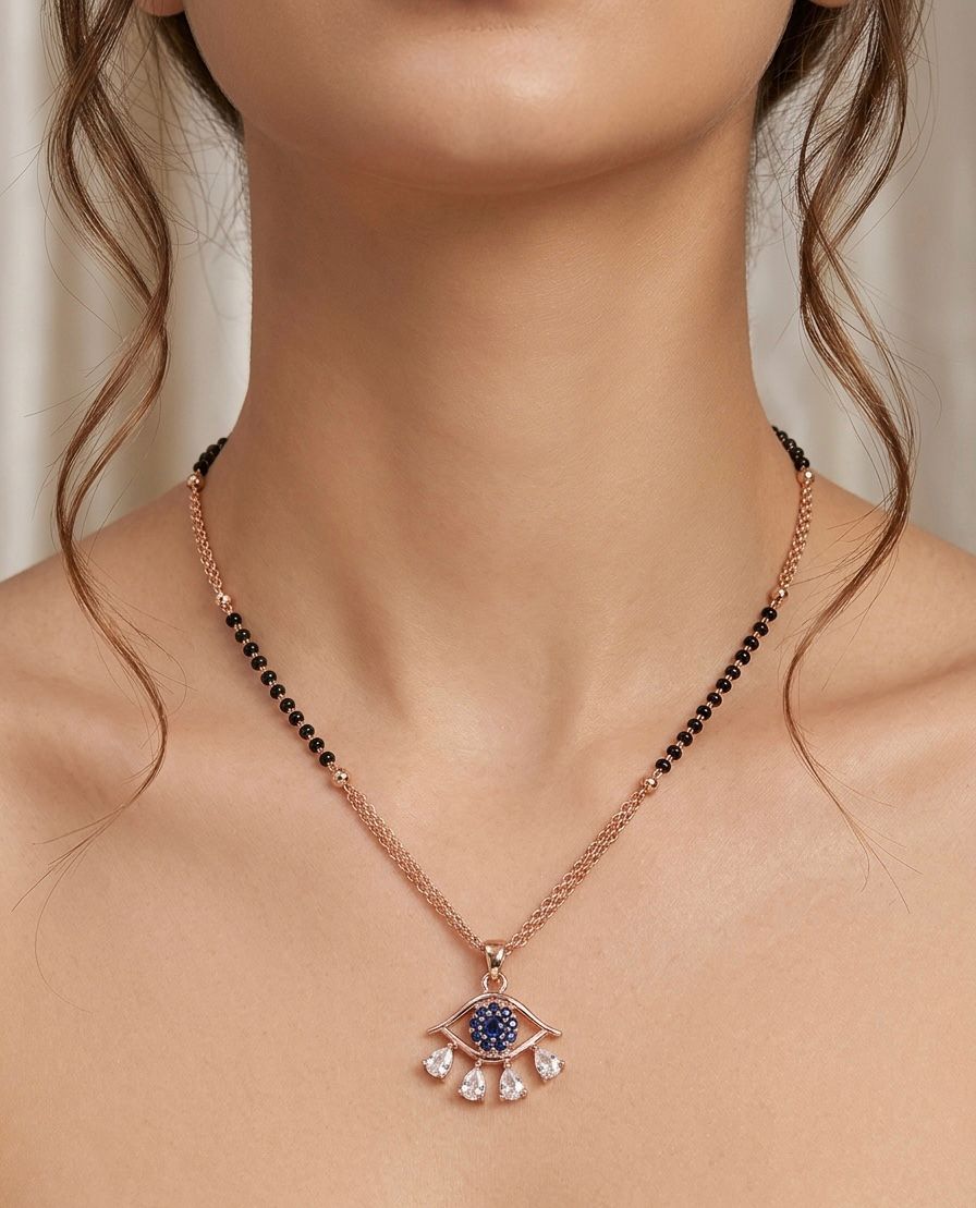 Rose gold evil eye mangalsutra