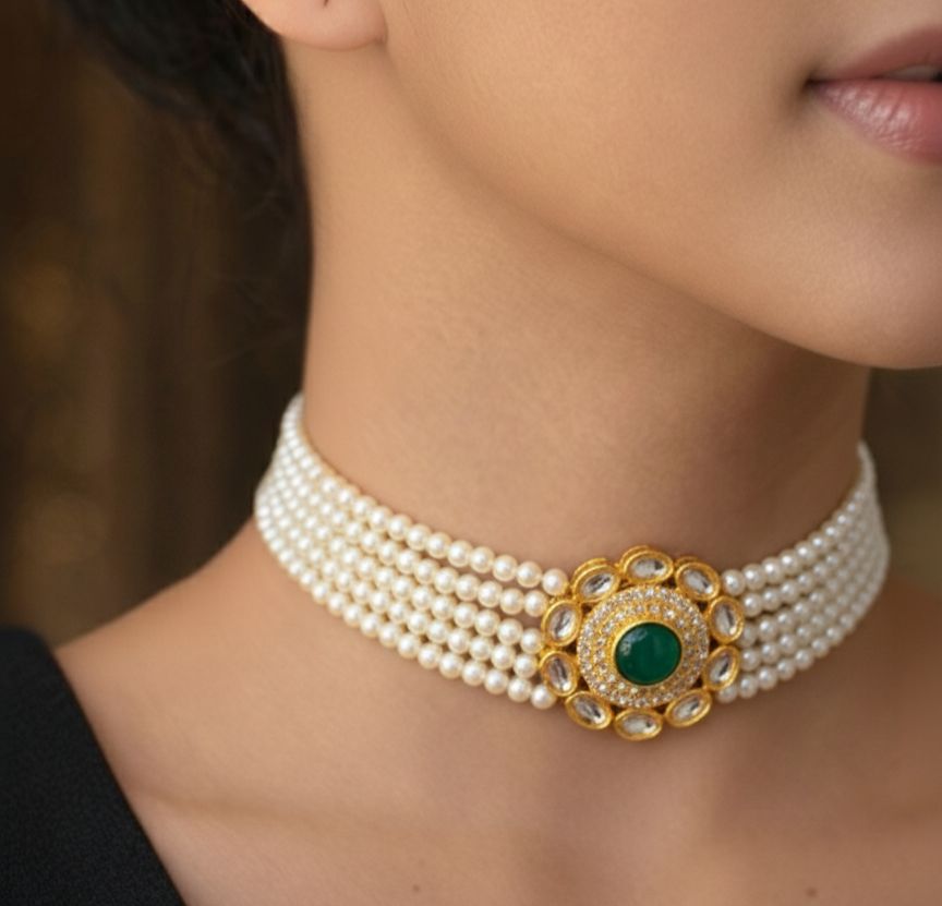 Emerald bloom choker