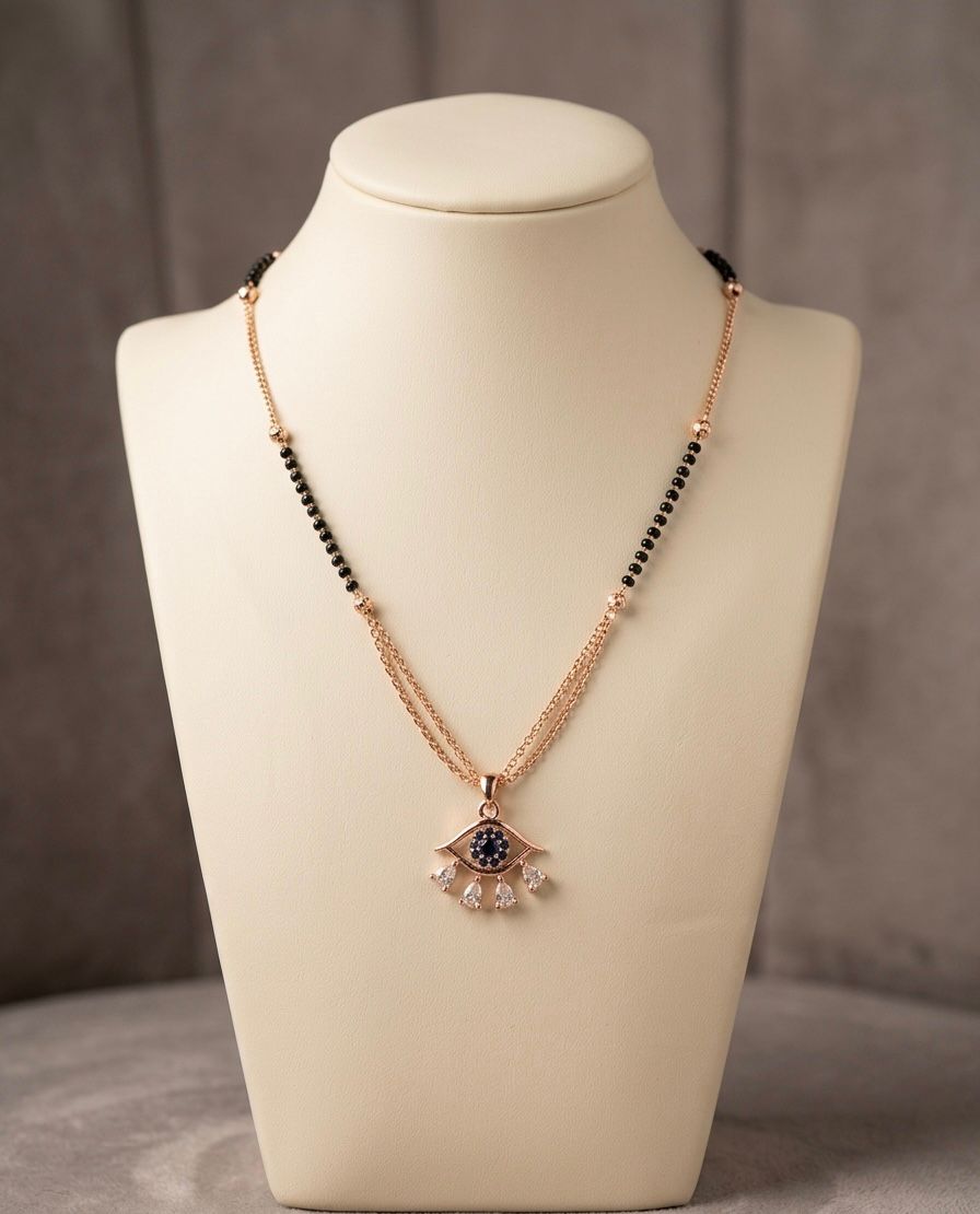 Rose gold evil eye mangalsutra