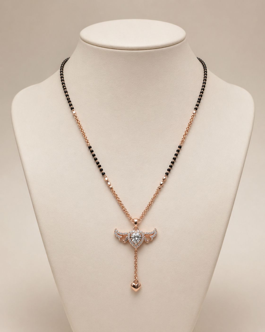 Rose gold cupid mangalsutra