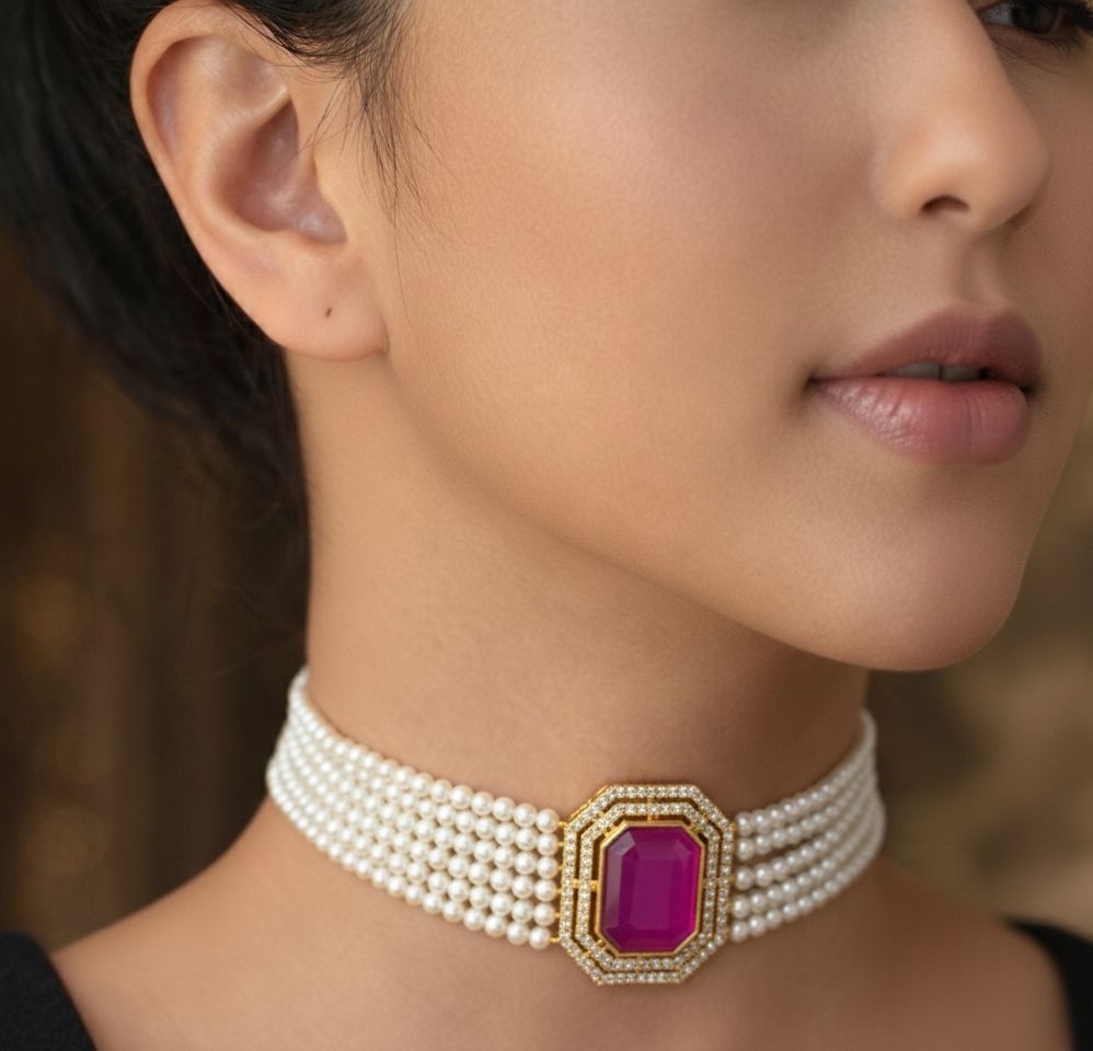Empress magenta choker